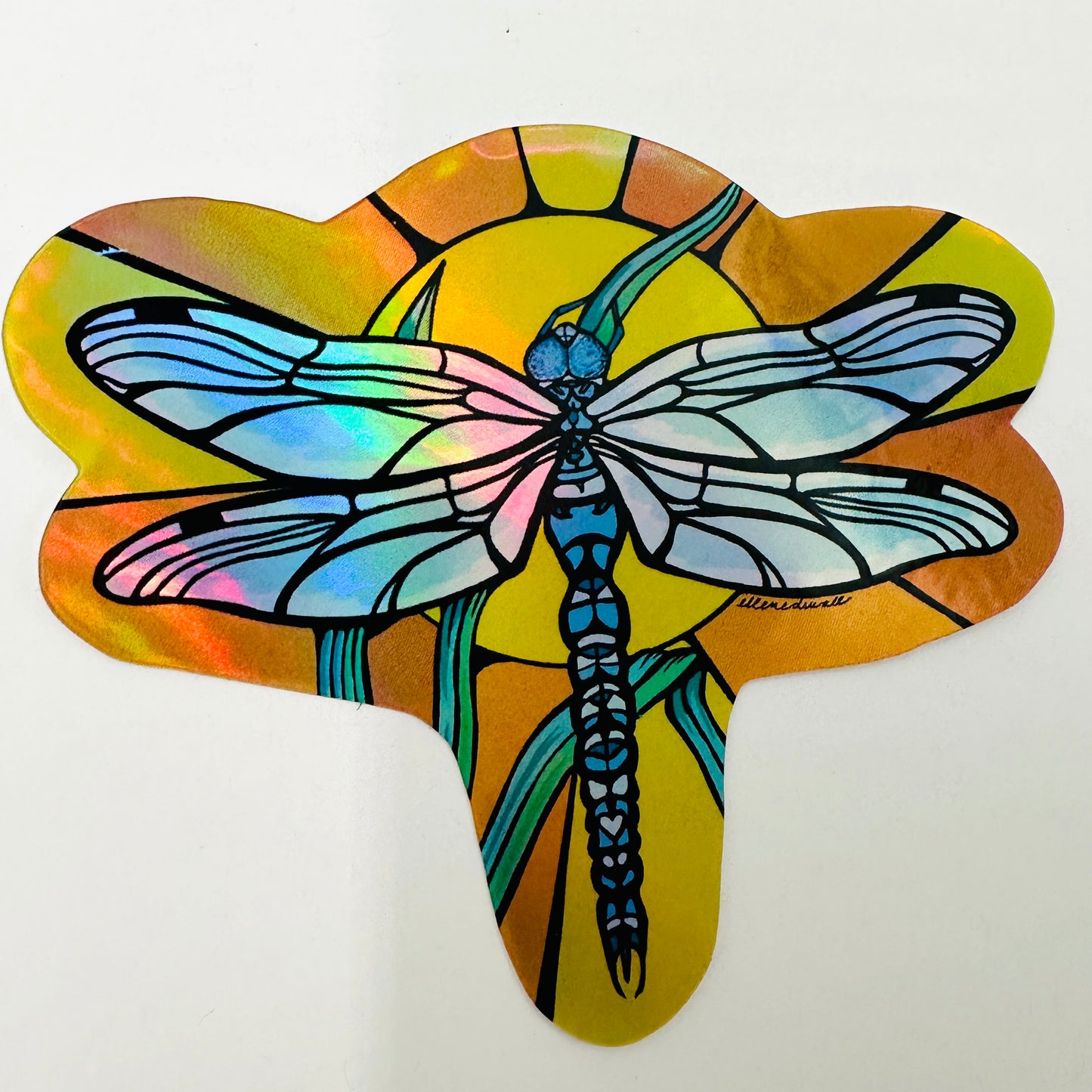 57. Iridescent Dragonfly Holographic Sticker